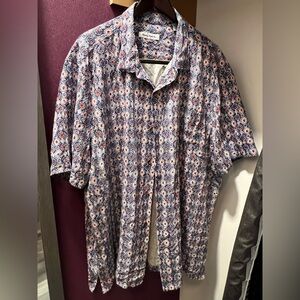 Men’s Tommy Bahama 3XLT patterned button down shirt, cool